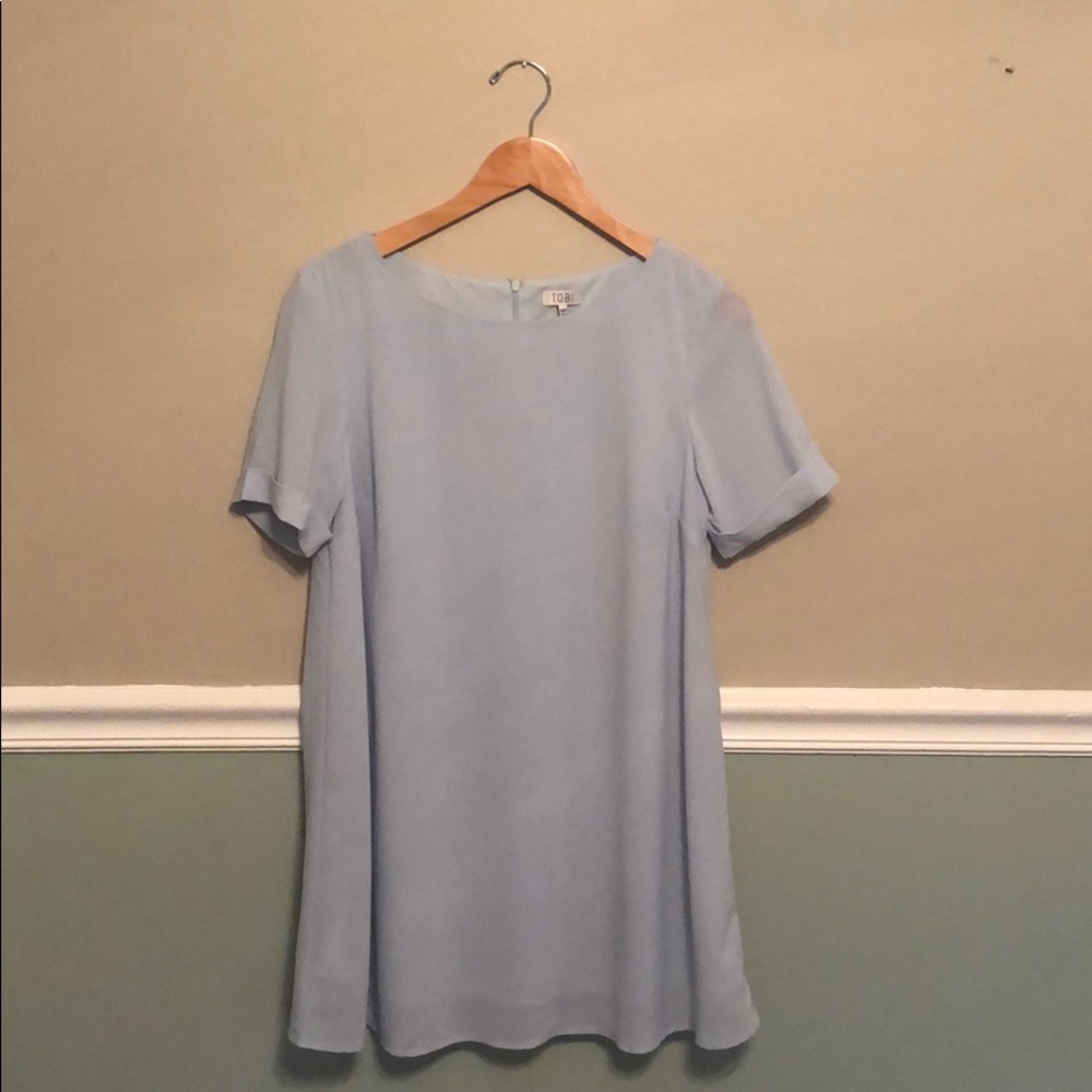 Tobi Light Dusty Blue Mini Shift Dress